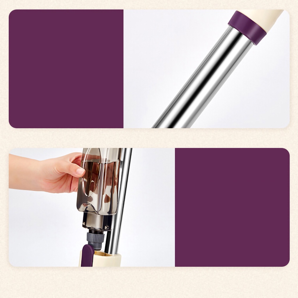 Cây lau nhà phun nước diện tích rộng 98cm thiết kế gọn nhẹ với bình 400ml