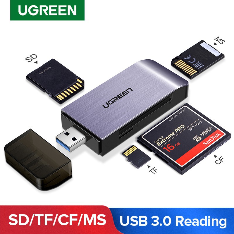 Đầu đọc thẻ SD/TF/CF/MS chuẩn USB 3.0 Chính hãng Ugreen 50541 CM180