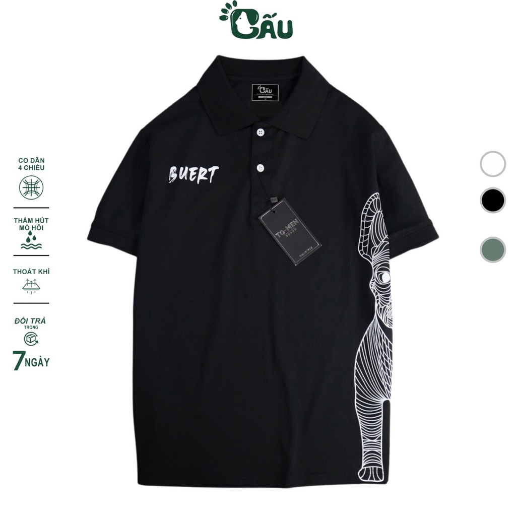 Áo thun Polo GẤU 194 Unisex vải cá sấu Poly co dãn 4 chiều dày dặn form gerular fit - PL bueoutisng