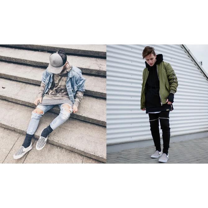 Giày 𝐕𝐀𝐍𝐒 Caro Slipon lười nam nữ 2021 full box bill | BigBuy360 - bigbuy360.vn