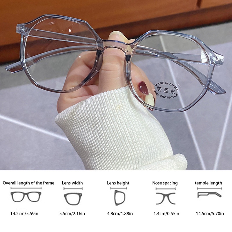 Mắt Kính Chống Tia Uv Tròng Trong Suốt Thời Trang Retro Cho Nam Nữ