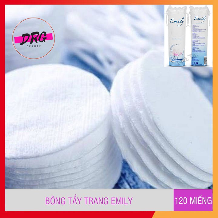 Bông tẩy trang Emily 120 miếng của Đức, tẩy trang mặt làm từ cotton thiên nhiên, mềm mại, mịn màng