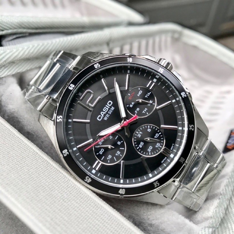 Đồng hồ nam dây kim loại Casio chính hãng Anh Khuê MTP-1374D-1AVDF