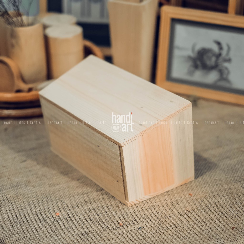 Bộ 3 Chậu gỗ cắm hoa hình thang - Wooden flower pot