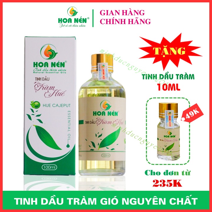 Tinh dầu tràm Huế nguyên chất Hoa Nén 100ml 🍃 Dầu tràm gió thiên nhiên nguyên chất 100% - Có kiểm định chất lượng