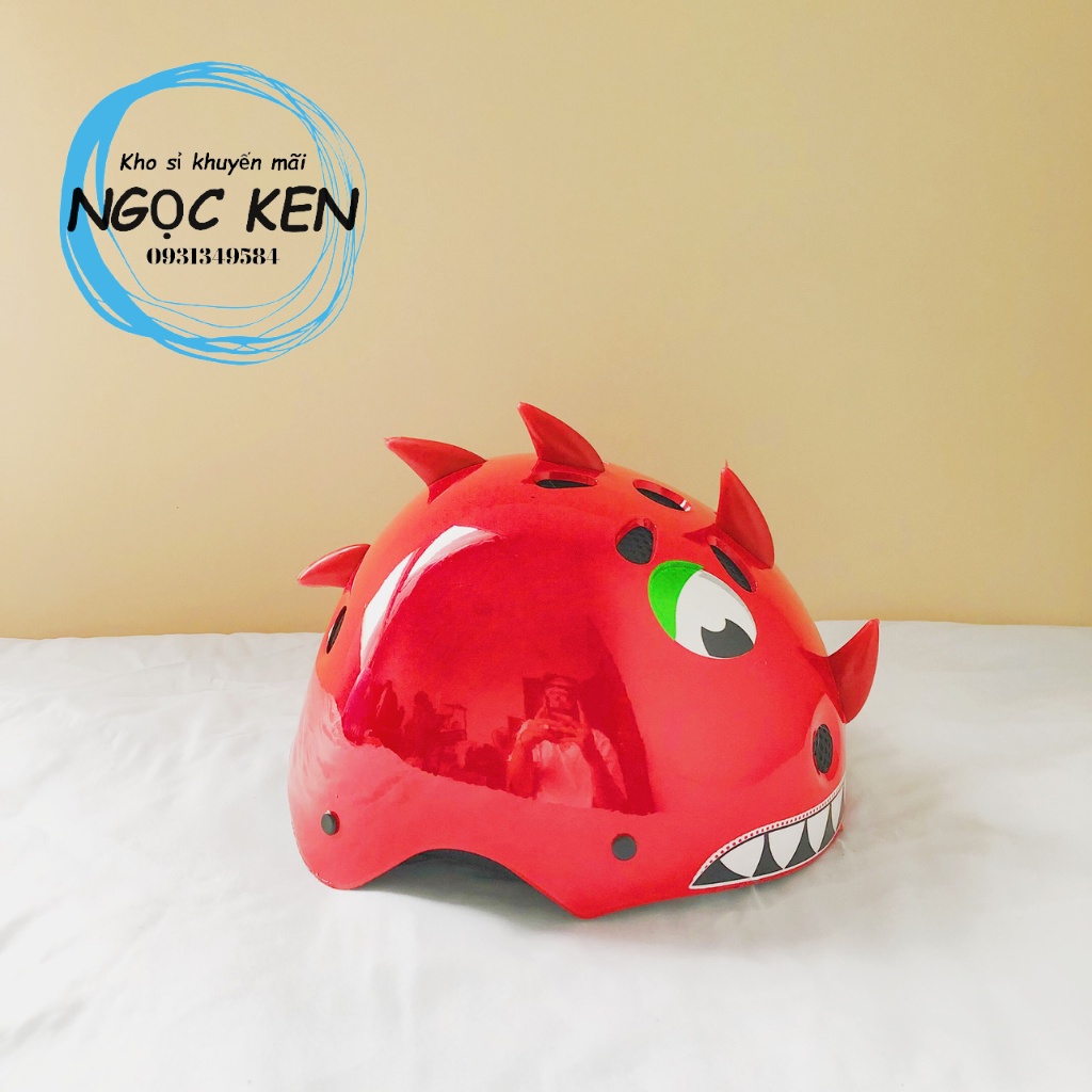 Mũ bảo hiểm ngộ nghĩnh cho bé đi xe đạp, patin, siêu nhẹ họa tiết khủng long dễ thương, đáng yêu cho bé – Ngọc Ken Shop