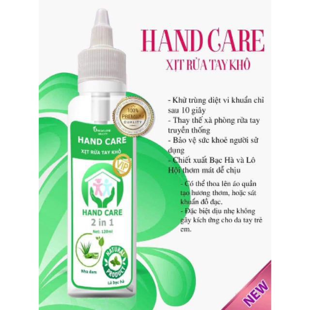 Gel Nước Rửa Tay Khô Nha Đam Bạc Hà Diệt Khuẩn Dưỡng Ẩm Dạng Xịt Phun Sương Hand Care One By One