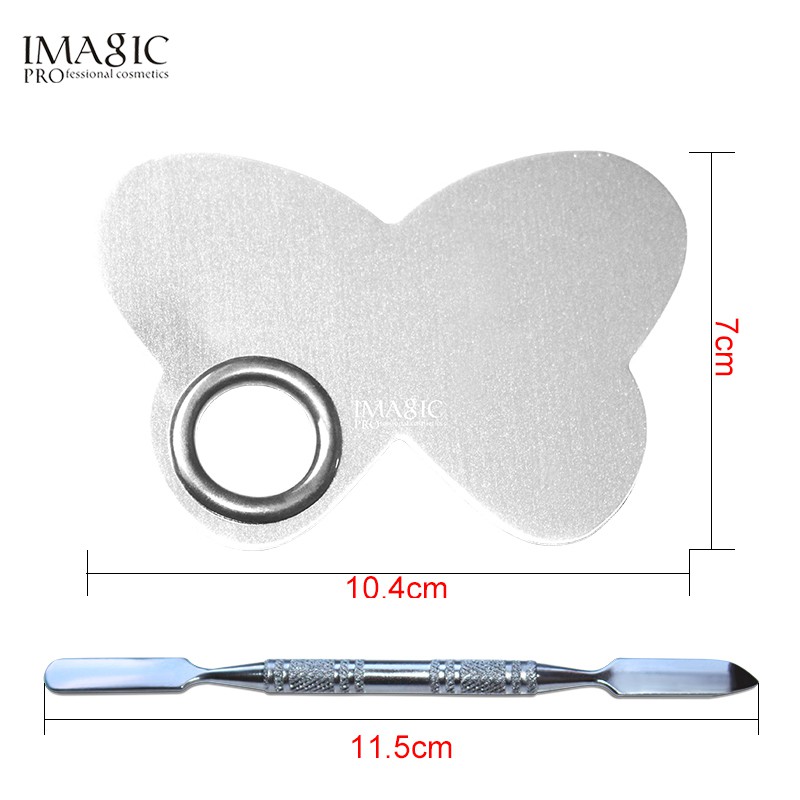Bảng pha màu kèm thìa trộn IMAGIC 1904308 bằng thép không gỉ cao cấp hỗ trợ trang điểm 56g