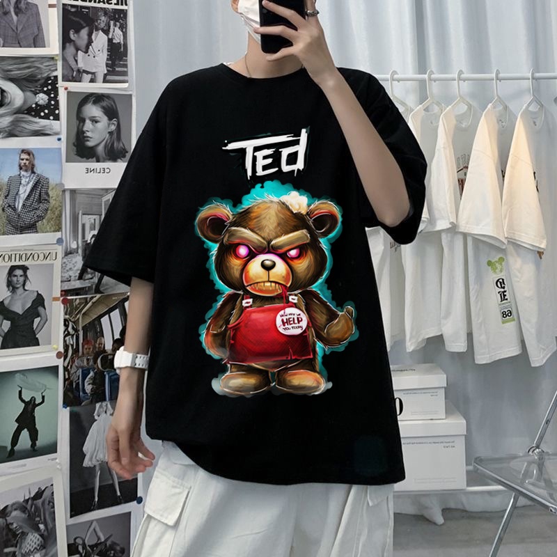 Áo Thun Unisex Tay Lỡ Form Rộng 2S Clothing, Áo Phông Nam Unisex In Hình Teddy Cool Ngầu TV5003 | BigBuy360 - bigbuy360.vn