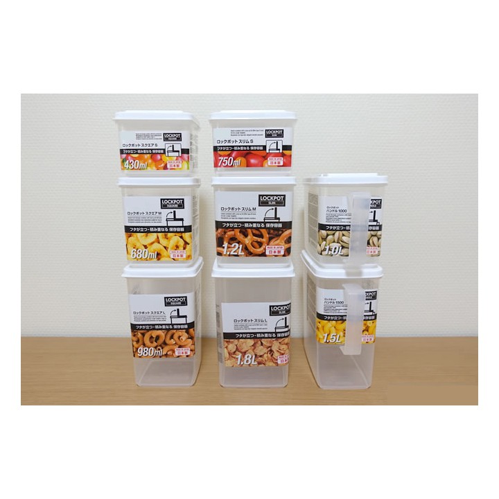 hộp nhựa đựng thực phẩm, nắp bật mở đứng 1,2 lít của Nhật 10,7x14,9x11,3cm. D359