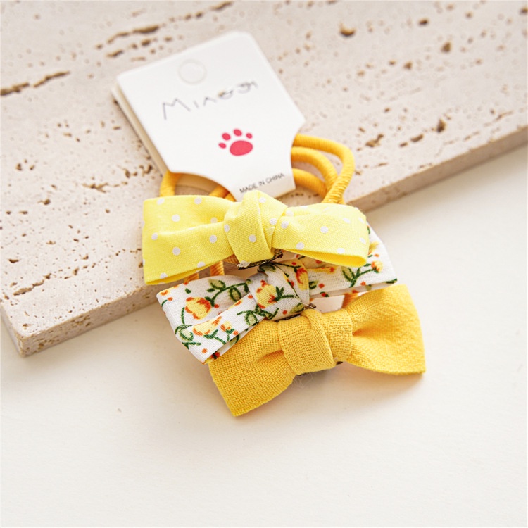 Set 3 Dây Buộc Tóc Thắt Nơ Mới Cho Bé Gái