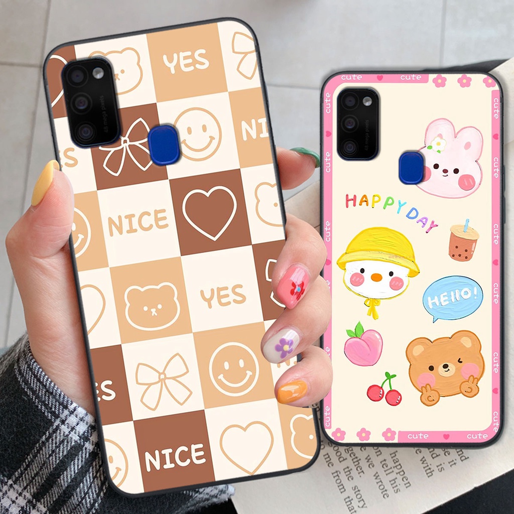 Ốp lưng Samsung M21 happy day, gấu bear dễ thương - BỀN - ĐẸP -BAO GIÁ TOÀN THỊ TRƯỜNG