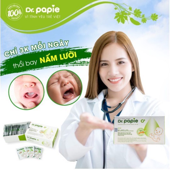 Gạc rơ lưỡi Dr.Papie cho bé, giúp vệ sinh răng miệng cho bé gói 30 cái