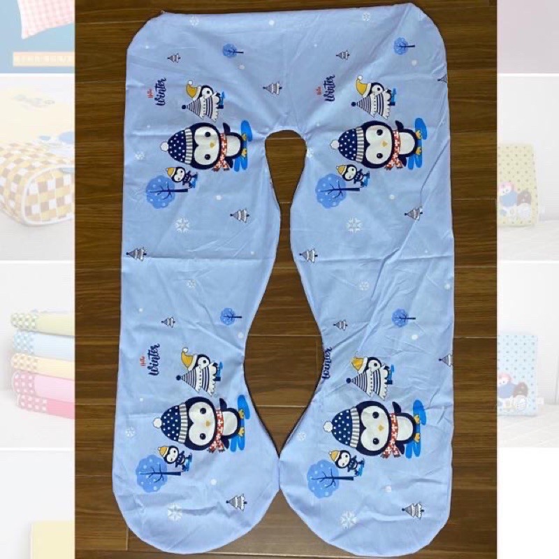 Gối bà bầu chữ U Chất vải Cotton hàn quốc kích thước 120cmx75cm Ruột bông gòn kháng khuẩn