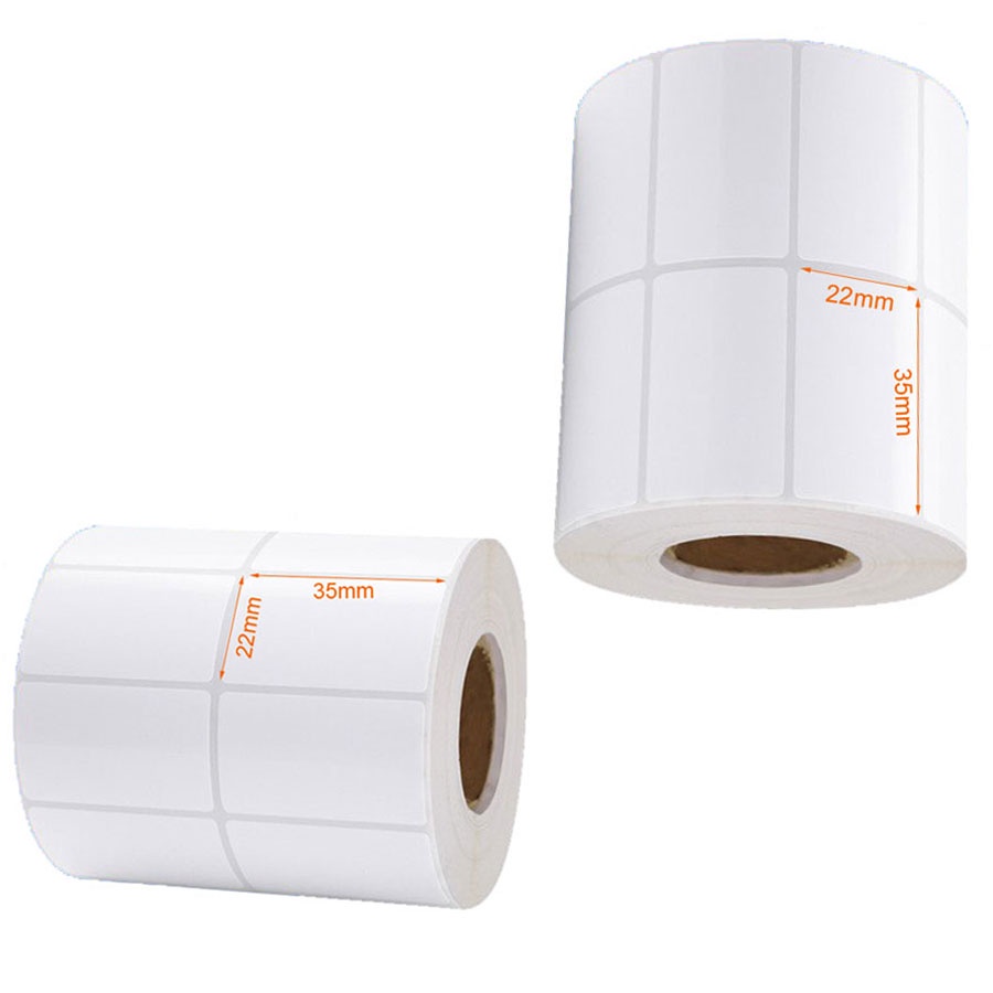 Decal in nhiệt, Giấy in tem mã vạch 2 tem 35x 22 mm - 1 Cuộn 30m Tương đương 2400 tem