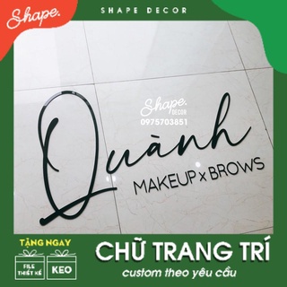 [ ảnh thật của shop ] Chữ mica đen trang trí dán nổi [ làm theo yêu cầu ]