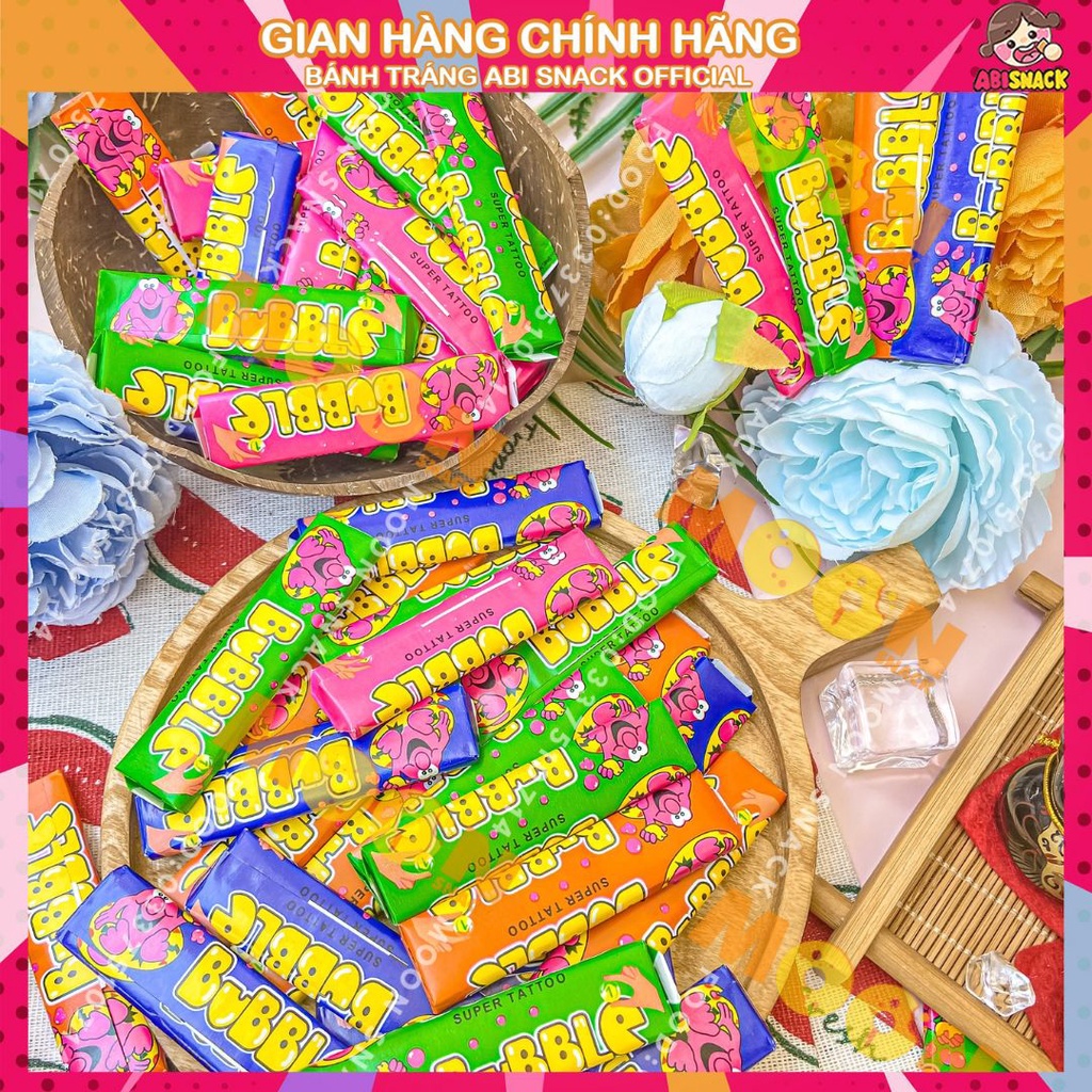set 10 viên kẹo cao su thổi Bubble thanh- người lớn, trẻ em ăn đều thích mê thanh 35g-set 10 viên