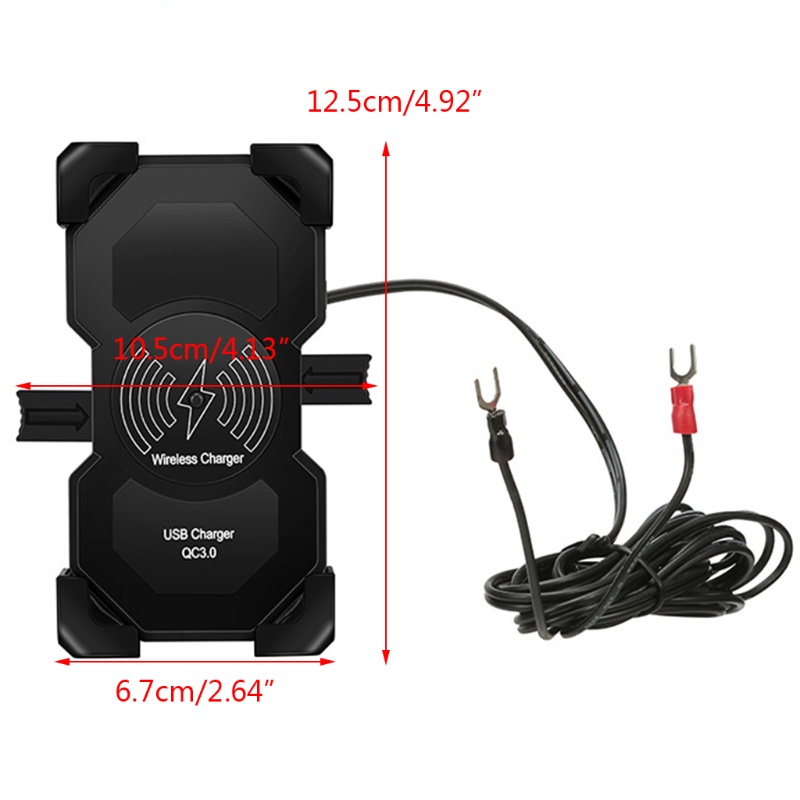 Cục Sạc Nhanh QC3.0 USB Không Dây 15W Kiêm Giá Đỡ Gắn Xe Hơi