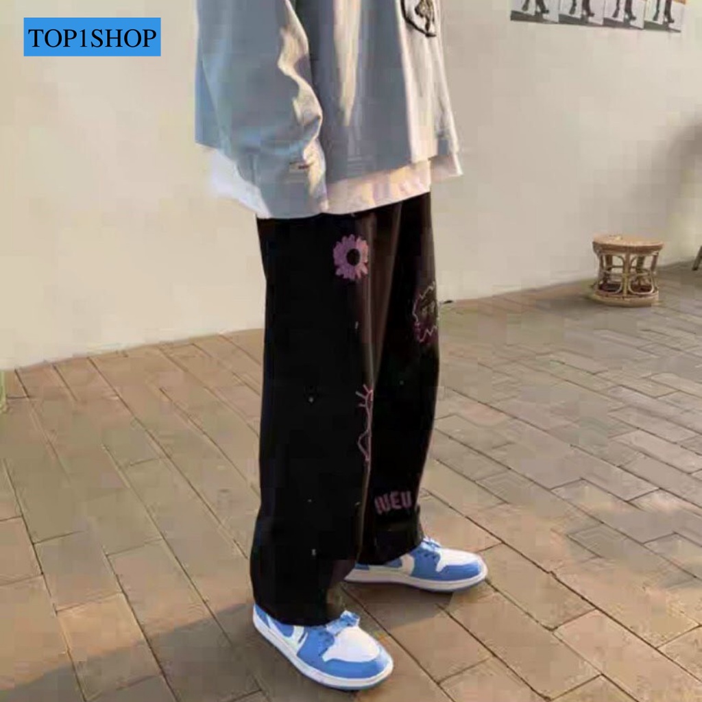 [FORM ĐẸP] QUẦN DÀI NỈ TRƠN SWEATPANTS UNISEX FORM RỘNG TOP1SHOP