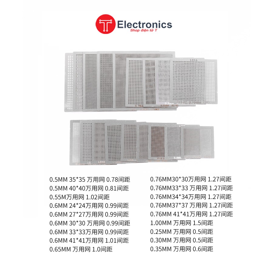 Chì Bi Làm Chân Chípset 0.20 mm - 0.76 mm-Lọ 25.000 Viên