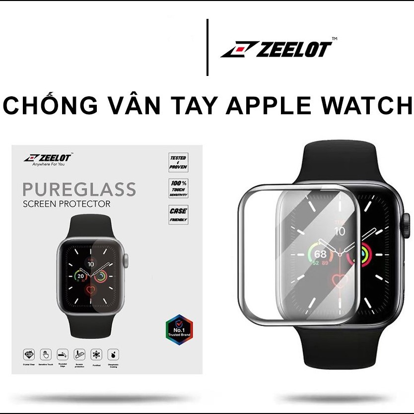 Kính Cường Lực Chống Vân Tay Dẻo Zeelot 3D Curved cho Apple Watch 40mm / 44mm