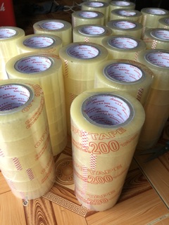 Băng keo trong dán thùng ( 1 lốc 6 cuộn)