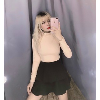 ÁO CỔ cao 3p Len tăm mềm mịn co dãn.