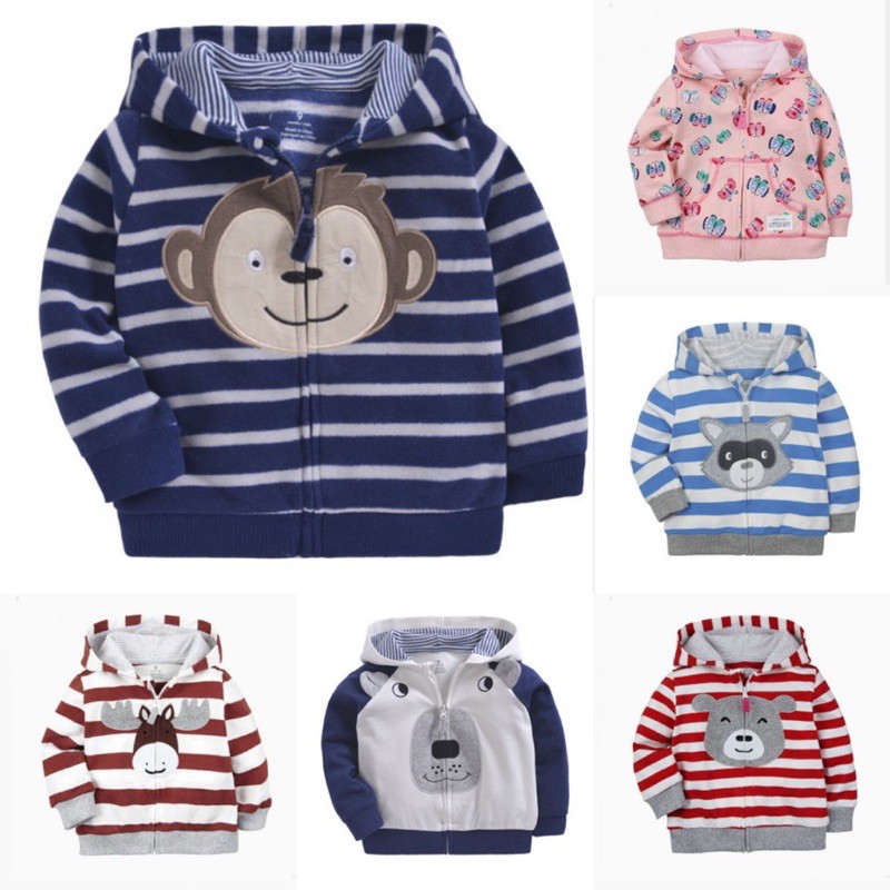 [Không chọn mẫu] Áo khoác xuất dư mix hãng cho bé ❤️ Áo khoác nỉ da cá kéo khoá❤️ Size 0-24M