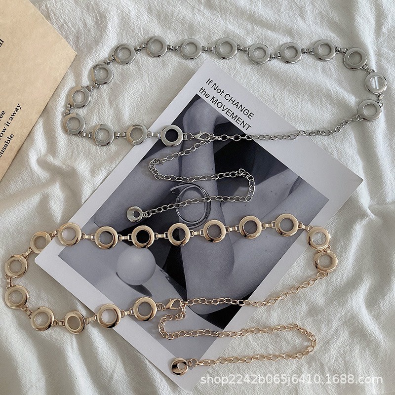 Dây thắt eo váy hình chuỗi xích tròn chất liệu dày dặn 2 màu cá tính dành cho bạn nữ