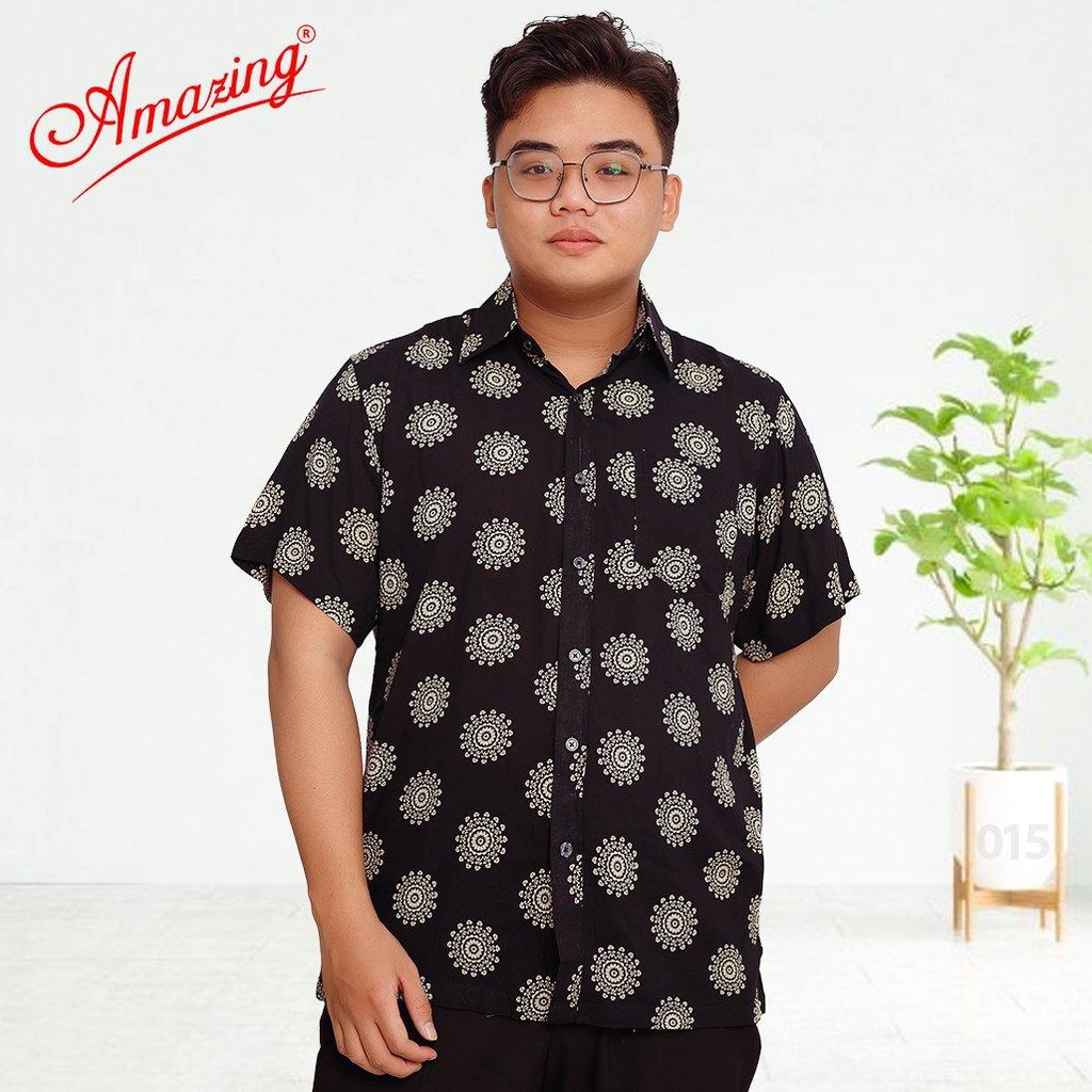 Áo hoa văn trung niên Amazing, họa tiết rồng phụng, thời trang mùa hè, chất liệu tole cực mát, bigsize