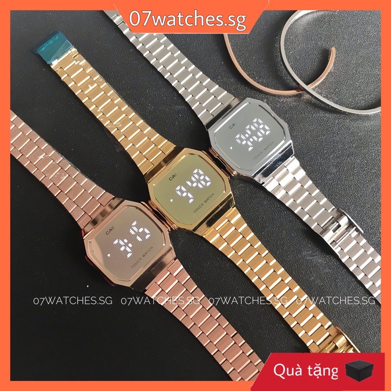 [watches.sg] Đồng hồ thời trang nam nữ A168 TOUCH WATCH- Mặt cảm ứng tráng gương