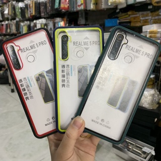 Ốp lưng Realme 5pro dẻo viền màu lưng trong