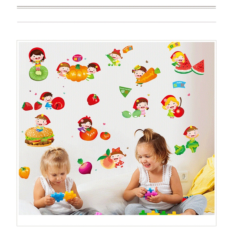 🥝Tranh dán tường các TRÁI CÂY cho bé - Decal dán tường trang trí tủ, nhà bếp🥝