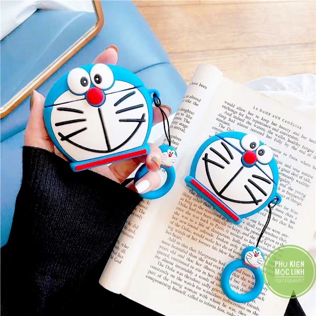 ☘️Tặng kèm móc treo☘️ Case bao Airpods 1 2 3 Pro Doraemon đựng tai nghe không dây Airpod