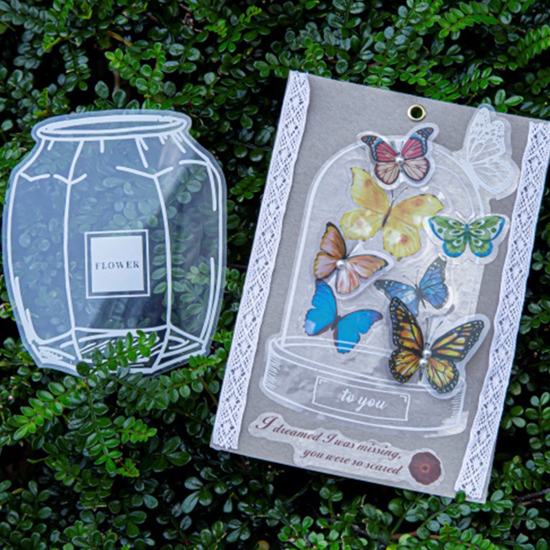 Set 20 Tấm Sticker PET Trong Suốt Chống Thấm Nước Trang Trí Sổ Tay DIY