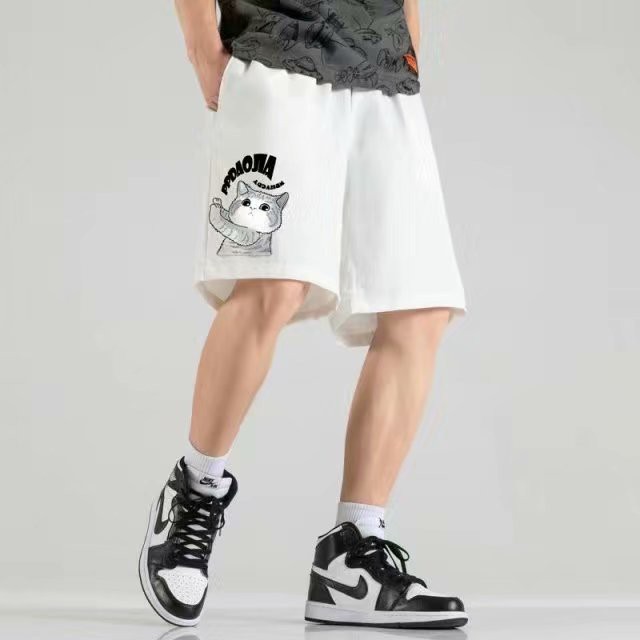 Quần short thể thao ống rộng in họa tiết hoạt hình thời trang mùa hè cho nam size m - 5xl