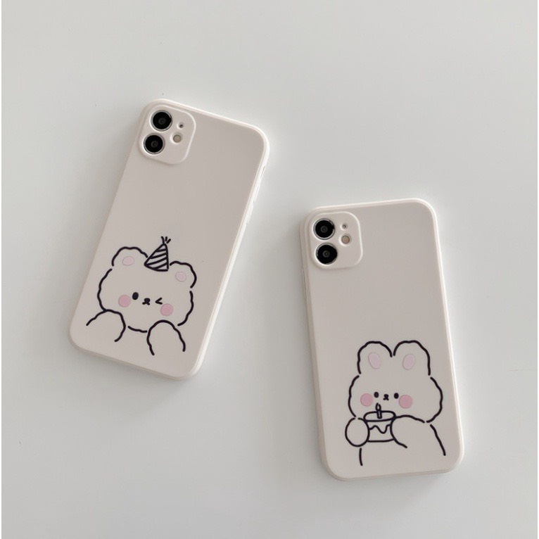 Ốp Lưng Iphone Cạnh Vuông,Bảo Vệ Camera Hình Gấu Sinh Nhật ip 7Plus,8Plus,x,xs,xsmax,11,11promax,12,12promax,13,13promax