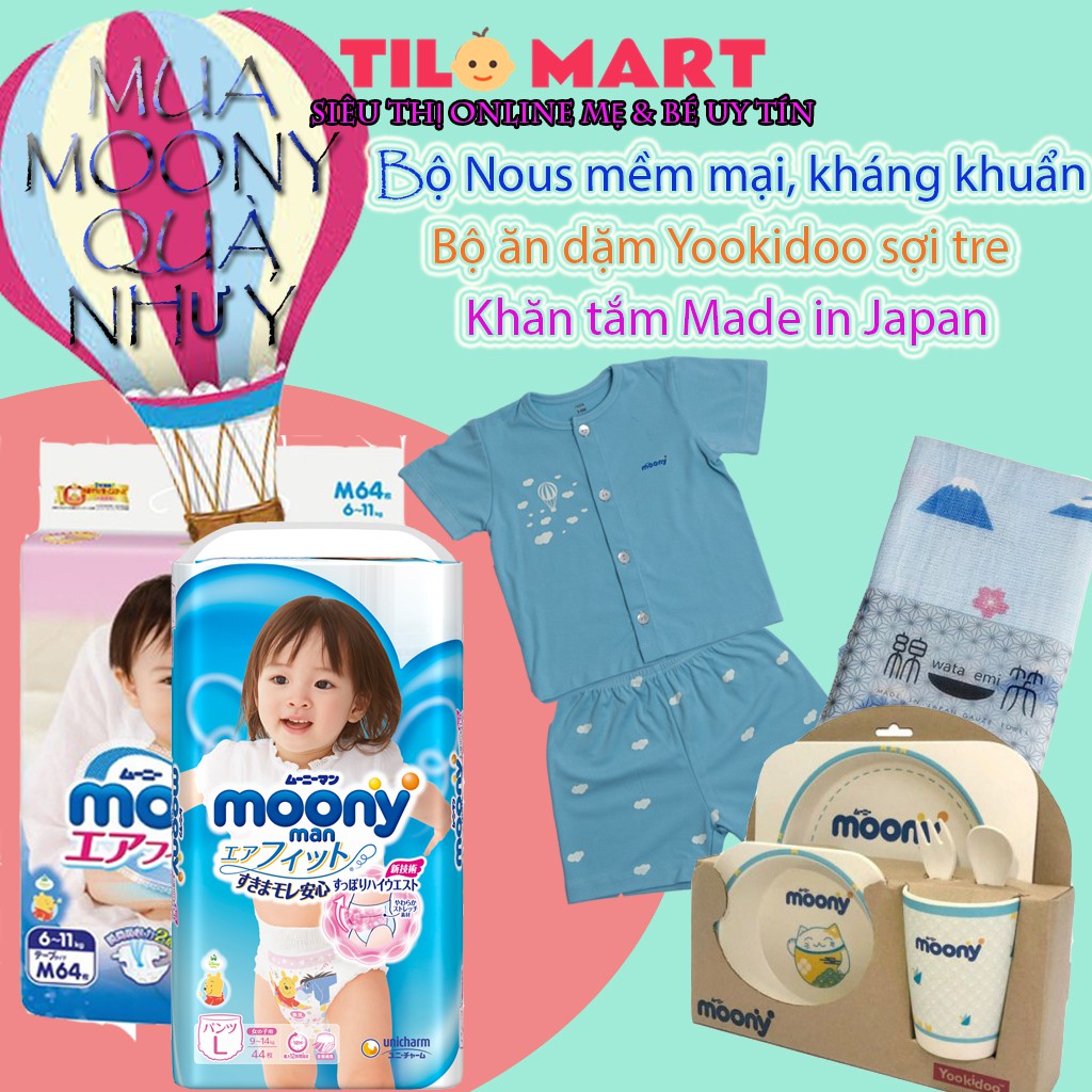 [TẶNG QUÀ] Bộ 2 gói Tã dán/ Tã quần Moony size NB90/S84/M64/L54/XL44/M58 /L44/XL38/XXL26