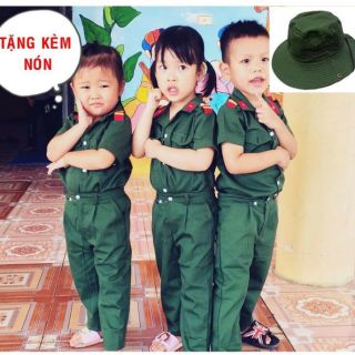 Bộ quần áo lính trẻ em kèm mũ