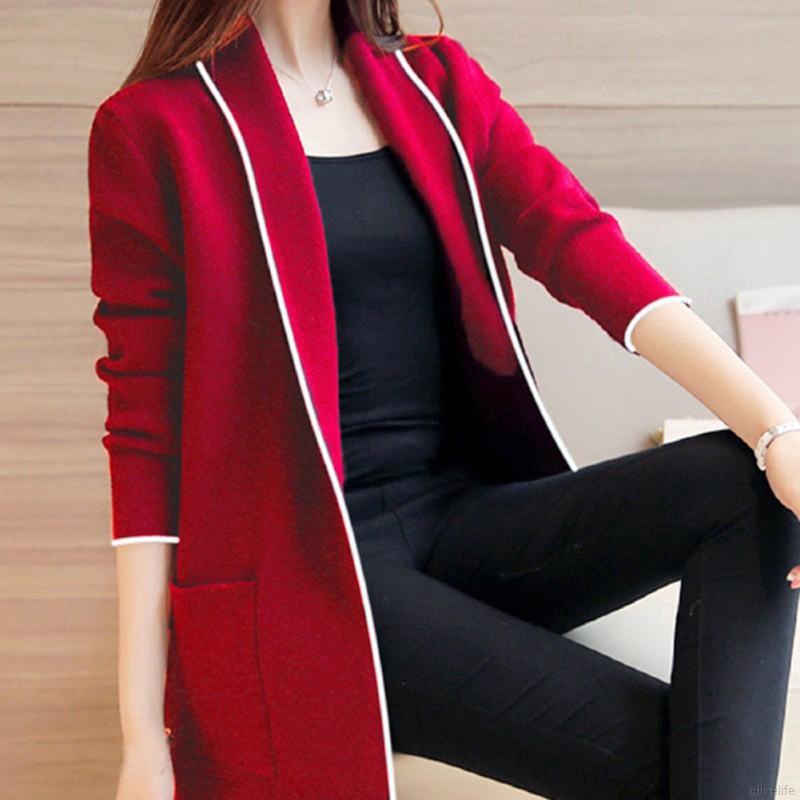 Áo Khoác Cổ Bẻ Thiết Kế Hợp Thời Trang Phong Cách Thu Đông Cho Phái Nữ