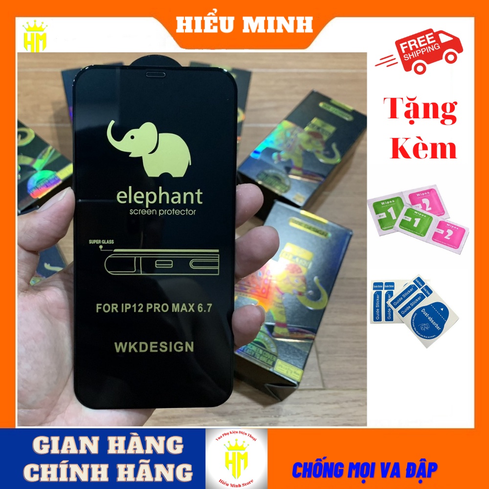 Kính cường lực iphone WK Elephant Full Màn ip13/13ProMax/11ProMax/X/XR /XSMax/12Promax