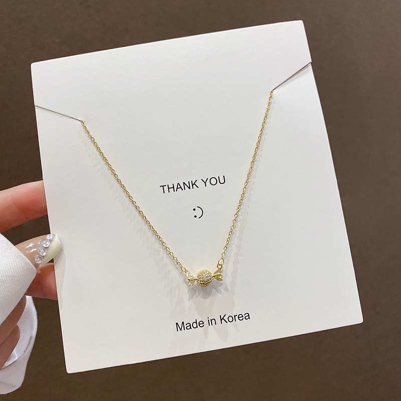 Vòng cổ YeYi titan mặt hình kẹo đơn giản cá tính cho nữ