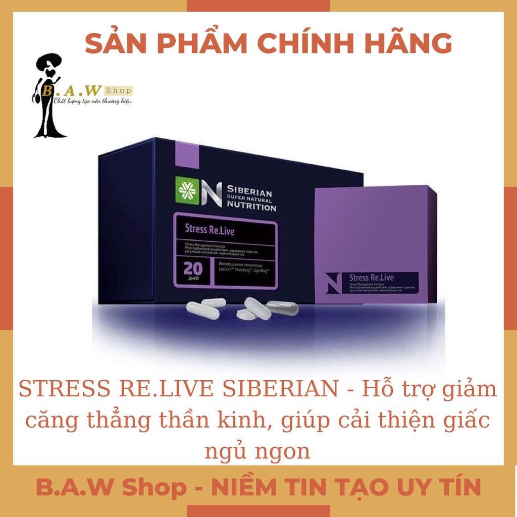 [GIÁ TỐT] - STRESS RE.LIVE SIBERIAN - Hỗ trợ giảm căng thẳng thần kinh, giúp cải thiện giấc ngủ ngon