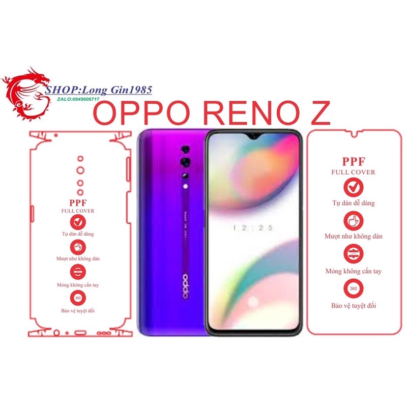 Oppo Reno Z miếng dán trong Ppf mặt sau và mặt trước chống va đập chống trầy xước