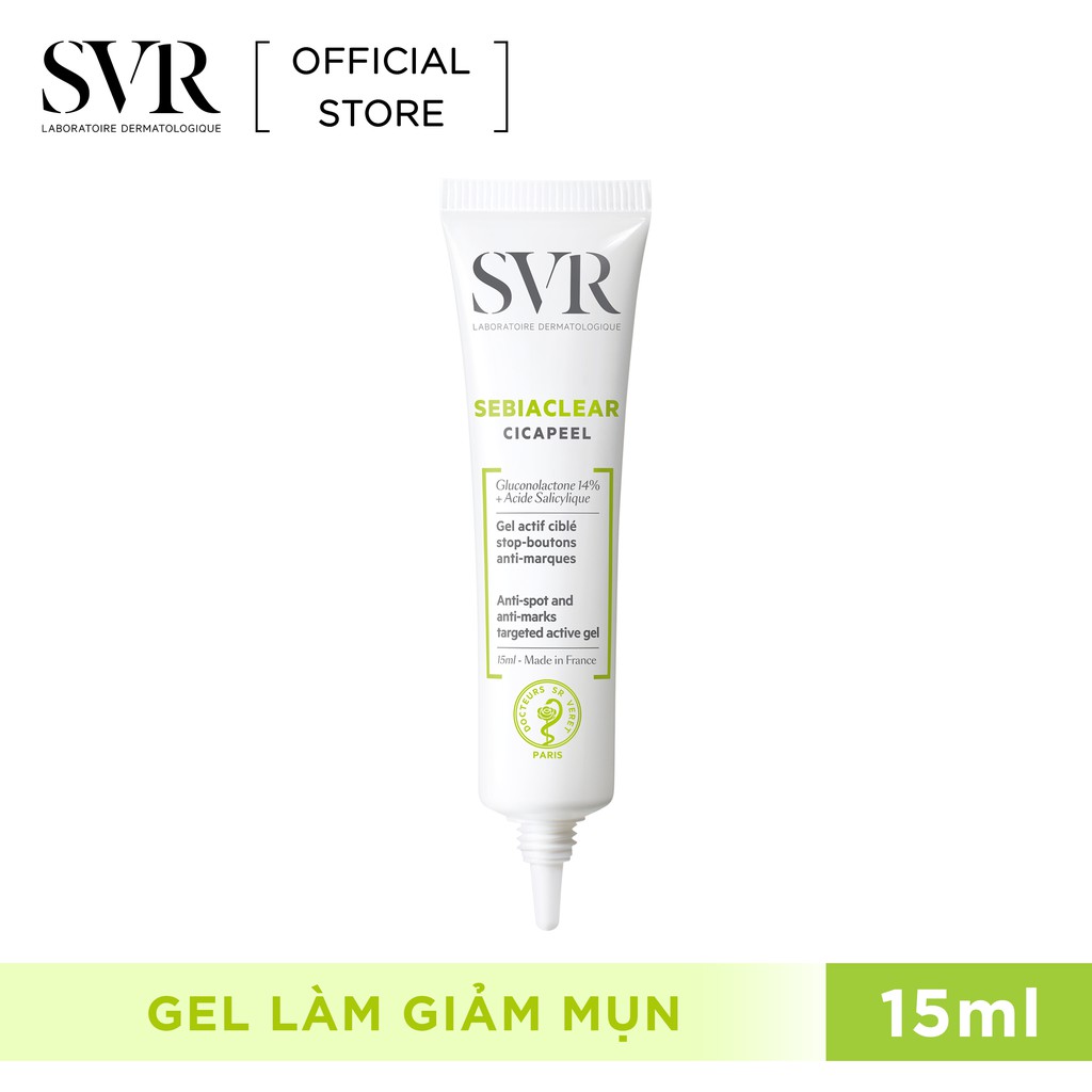 Gel làm giảm mụn dành da dễ bị mụn SVR SEBIACLEAR Cicapeel 15ml