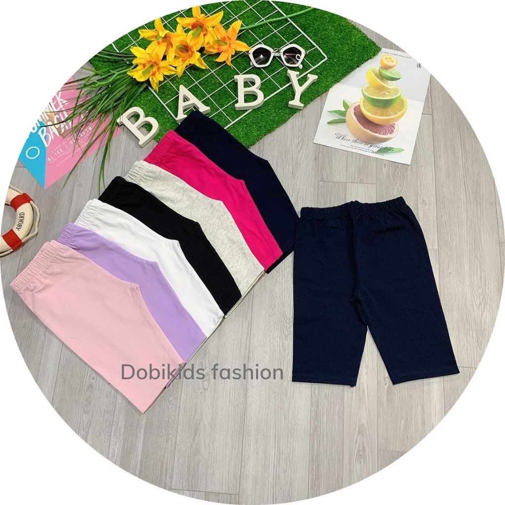 Quần Legging Lửng Đùi Quần Ngố Bé Gái Thun Cotton Xuất Xịn Siêu Co Giãn Mềm Mịn