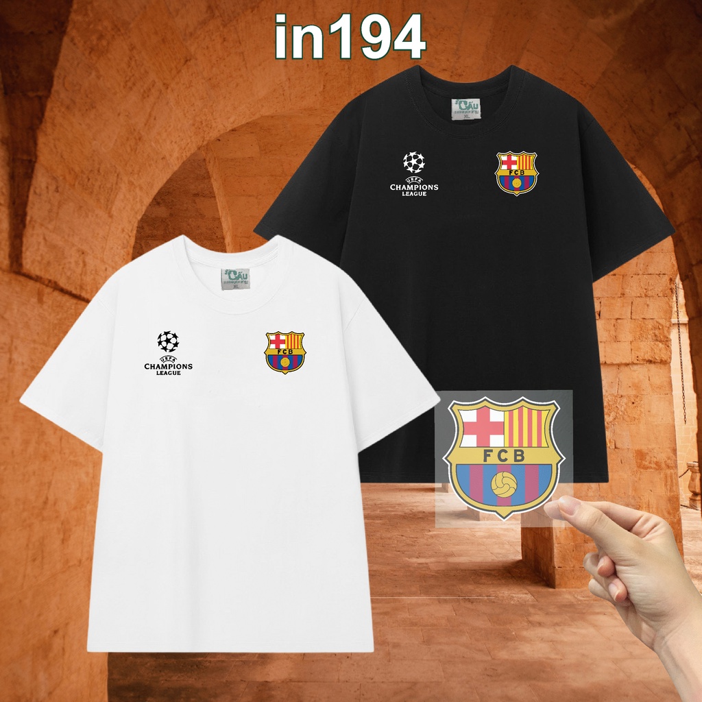 Sticker logo in194 công nghệ in pet chuyển nhiệt- ủi trực tiếp lên vải, áo - 8cm - Barcelona