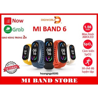 (Quốc tế) Vòng đeo tay Xiaomi Mi Band 6 Digiworld bảo hành 12 tháng + Tặng 1 Miếng dán 3D Full viền (giao Grab, Nowship)