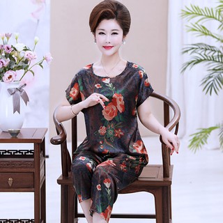 Đồ bộ Lụa Hoa mặc nhà cho mẹ và bà