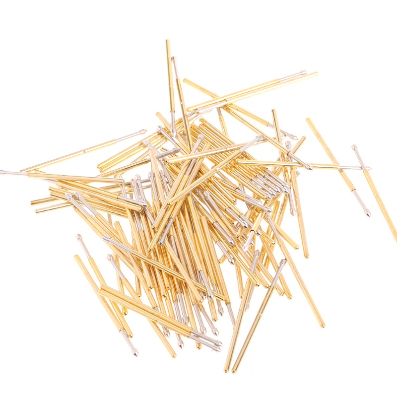 1 Bộ 100 Que Thử Điện Pogo Pin P100-E2 Dia Dài 1.36mm Dài 33.3mm